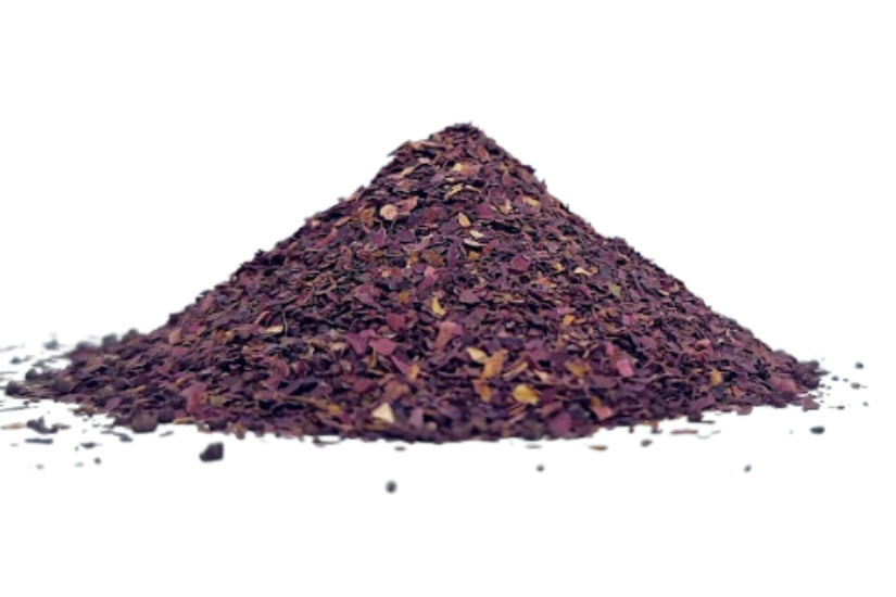 Dried edible rose petals isolated on white background