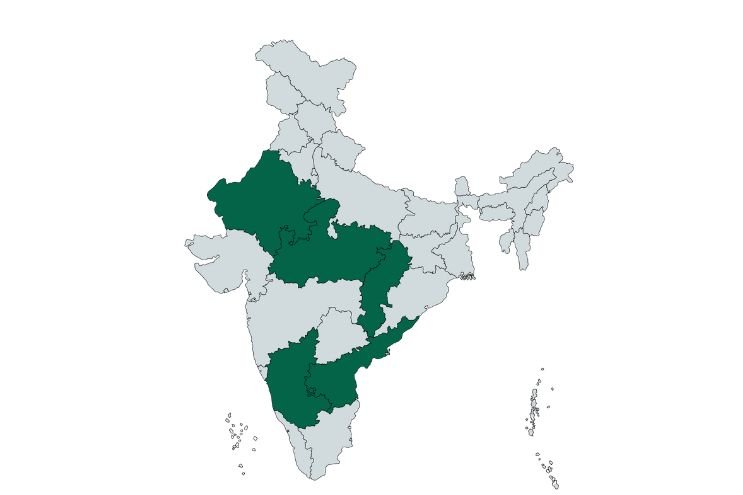 Where Shatavari Grows in India – Map